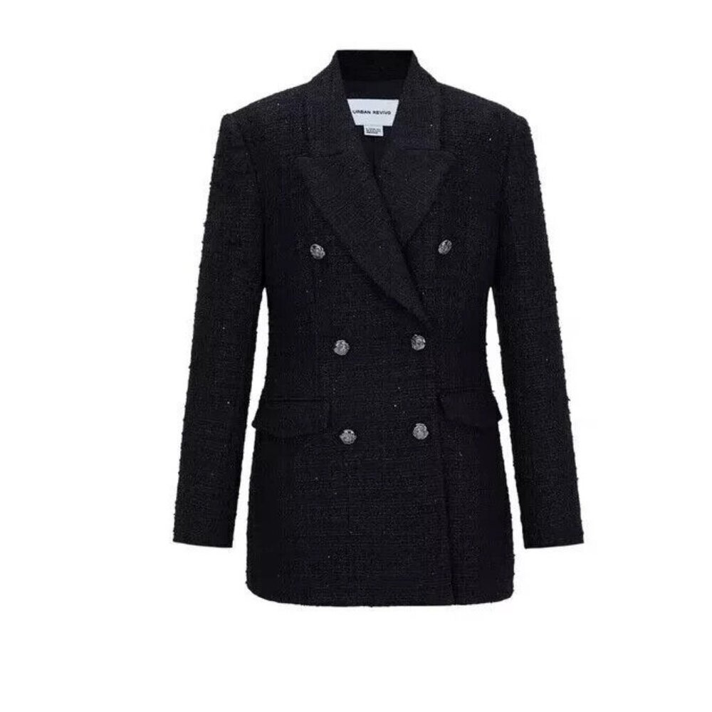 Women Black Coat, Size M 0164